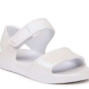 Girls Toddler Sandals washable white glittered shoes